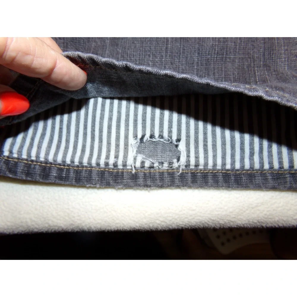 Pepe Jeans London Mens Size 40x33 Gray Distressed Patchwork Y2K‎